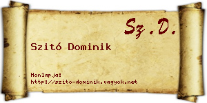 Szitó Dominik névjegykártya